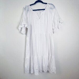 Kate & Sam White Boho Hippie Cottagecore Prairie Dress. Size XXL